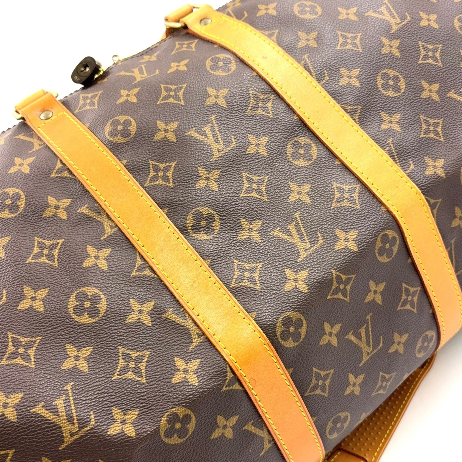 Louis Vuitton Keepall Bandouliere 55 Monogram Leather Brown Light Boston — view 8