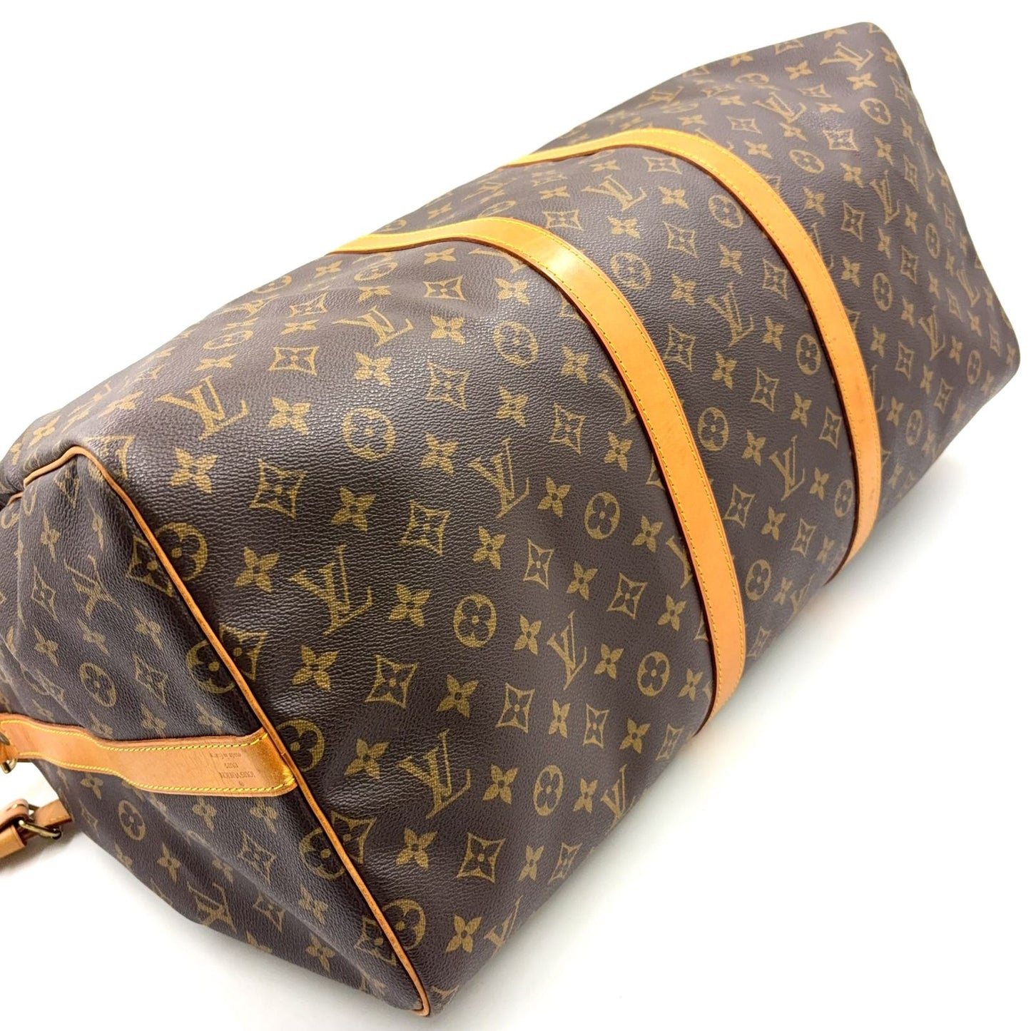 Louis Vuitton Keepall Bandouliere 55 Monogram Leather Brown Light Boston — view 5