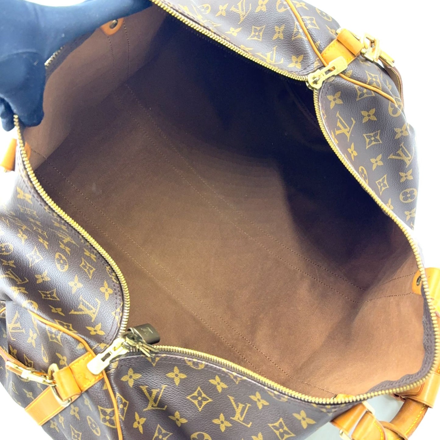 Louis Vuitton Keepall Bandouliere 55 Monogram Leather Brown Light Boston — view 3