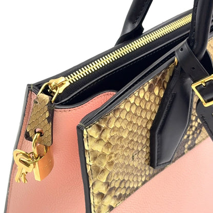 Louis Vuitton City Steamer 2-Way Leather Pink Black Handbag Gold — view 8