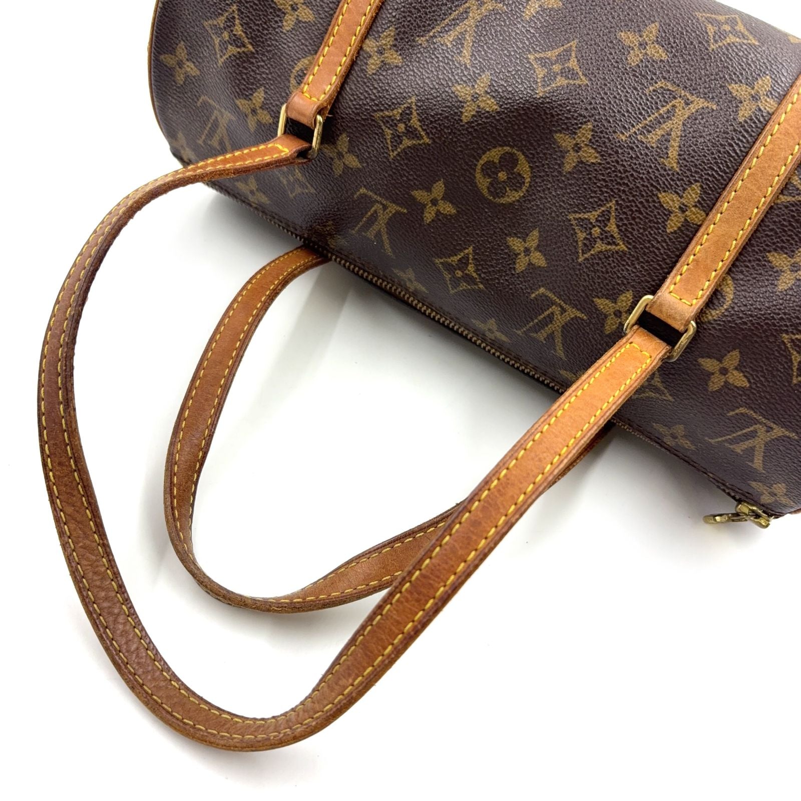 Louis Vuitton Papillon 30 Monogram Leather Brown Handbag Gold — view 5