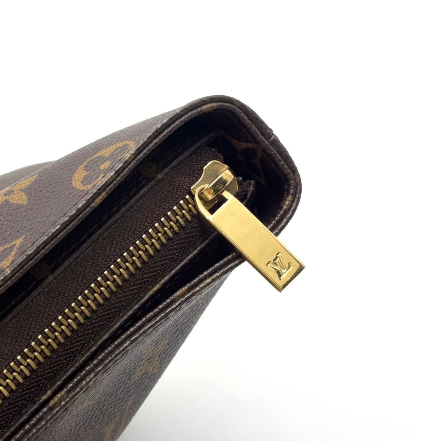 Louis Vuitton Cabas Mezzo Monogram Leather Brown Light Tote Gold — view 9