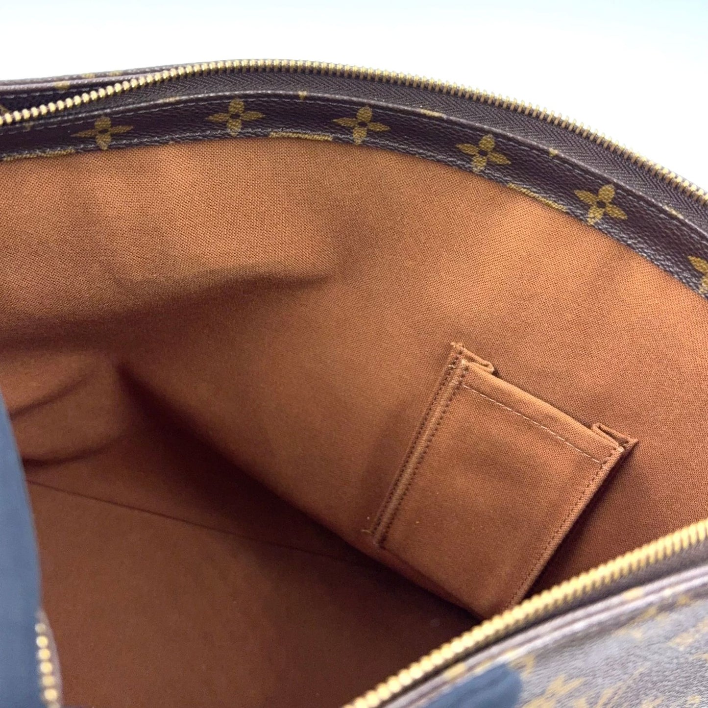 Louis Vuitton Cabas Mezzo Monogram Leather Brown Light Tote Gold — view 6