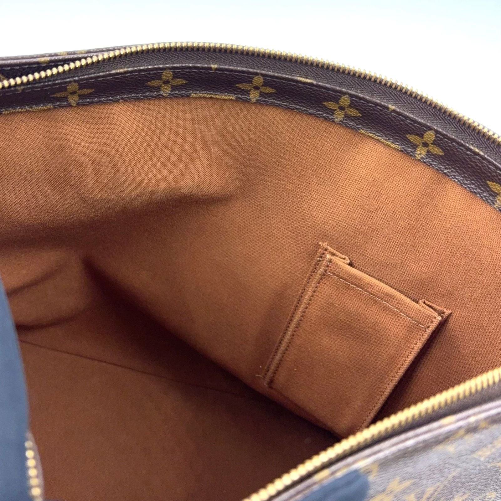 Louis Vuitton Cabas Mezzo Monogram Leather Brown Light Tote Gold — view 6
