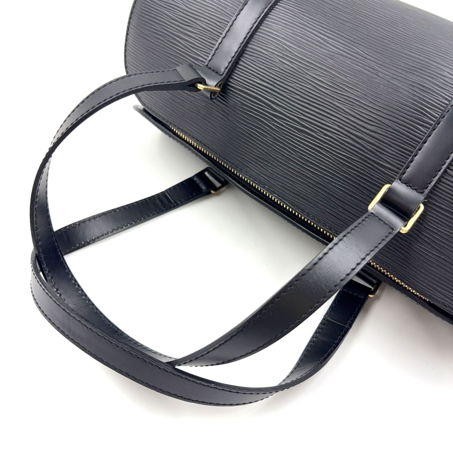 Louis Vuitton Soufflo Epi Noir Leather Black Handbag Gold — view 9