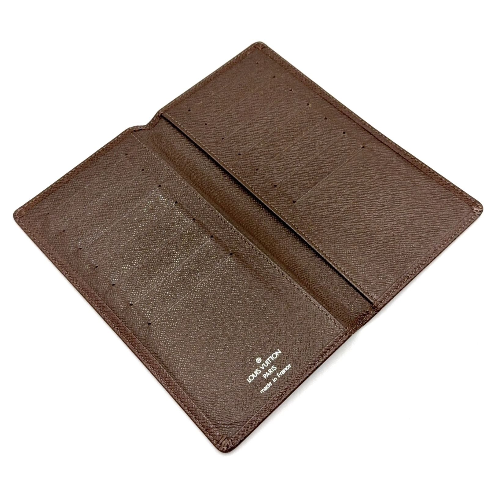 Louis Vuitton Porte Valle Carte Cles Taiga Leather Dark Brown Wallet — view 3
