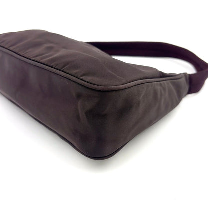 Prada Nylon Brown Handbag Silver — view 8