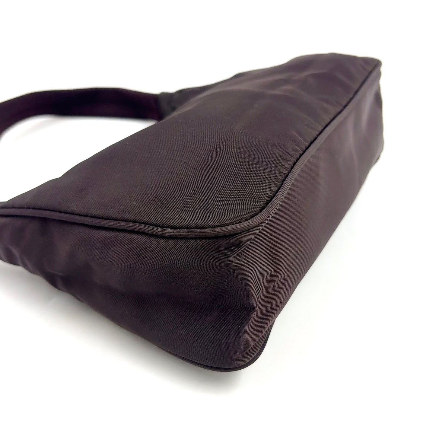 Prada Nylon Brown Handbag Silver — view 7