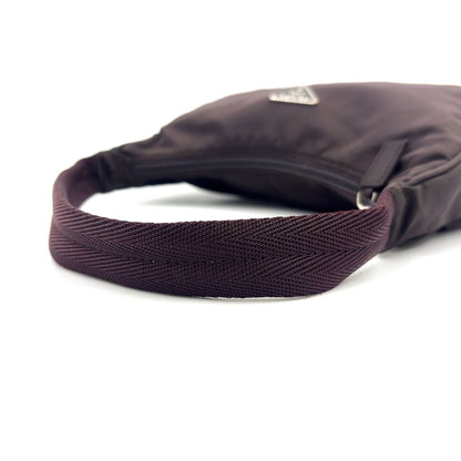 Prada Nylon Brown Handbag Silver — view 6