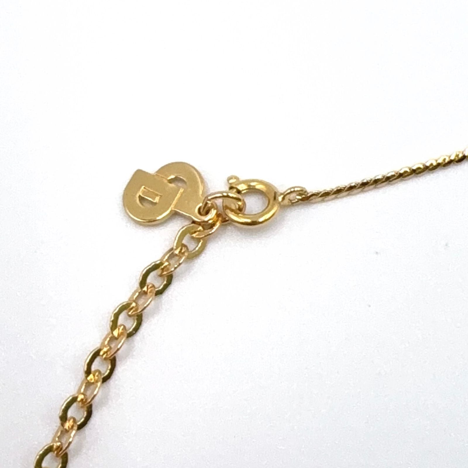 Dior Teardrop Rhinestone Color Stone Clear Gold Necklace — view 7