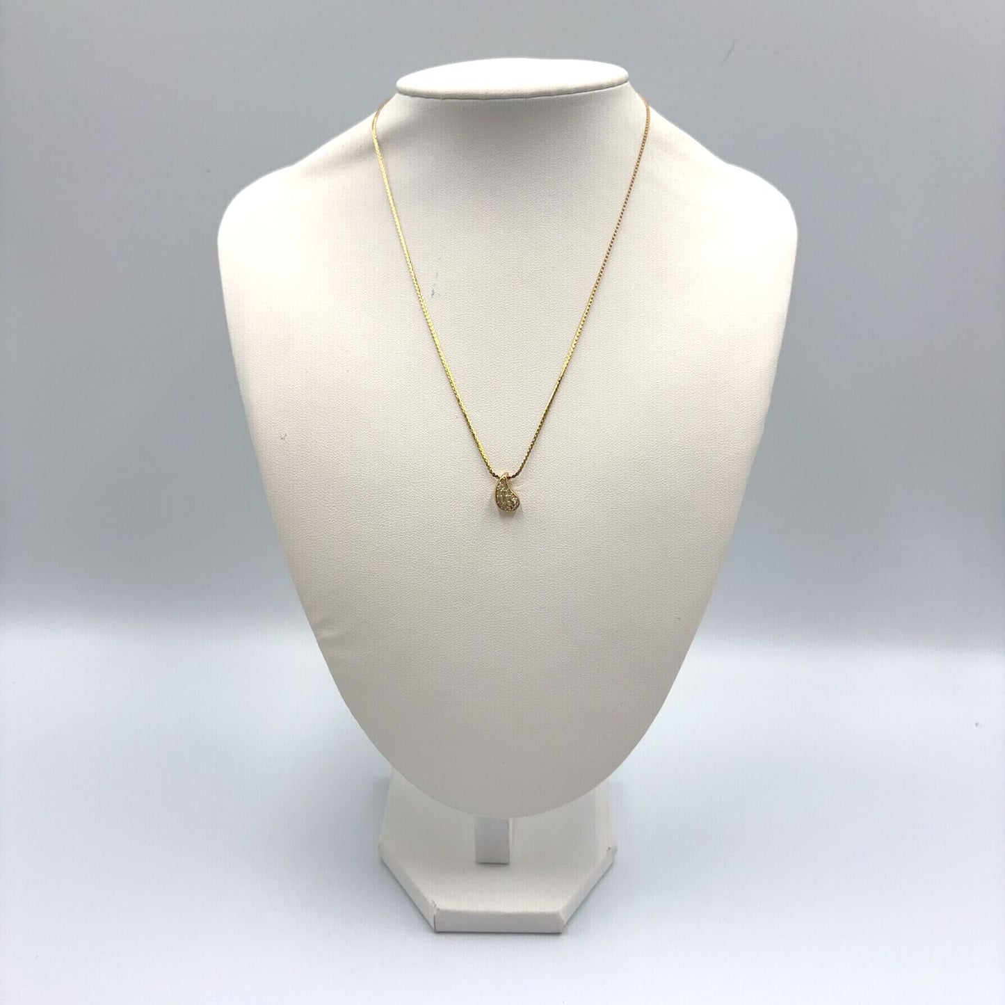 Dior Teardrop Rhinestone Color Stone Clear Gold Necklace — view 9