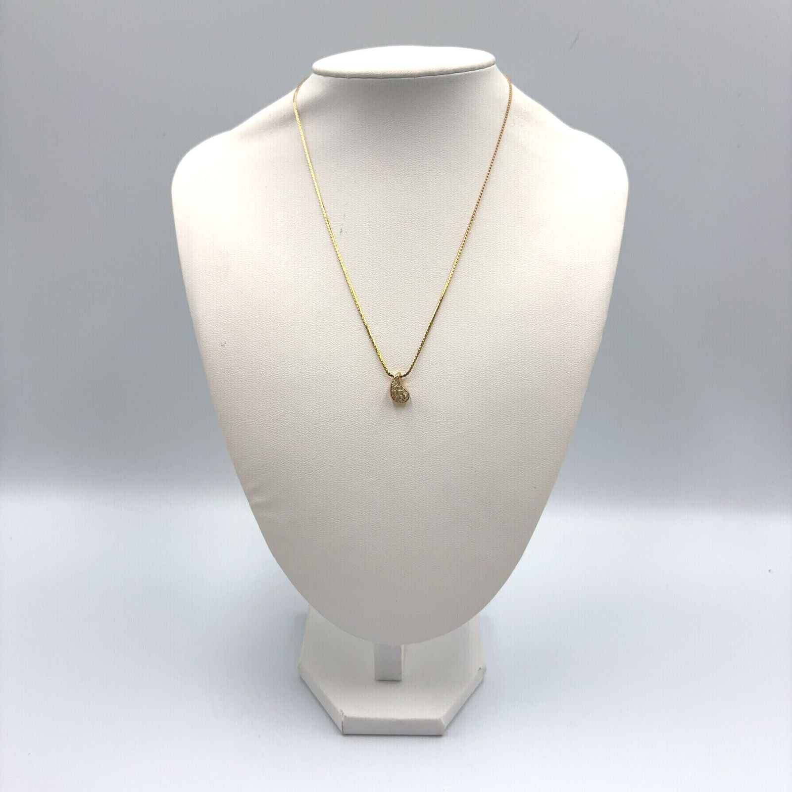 Dior Teardrop Rhinestone Color Stone Clear Gold Necklace — view 9