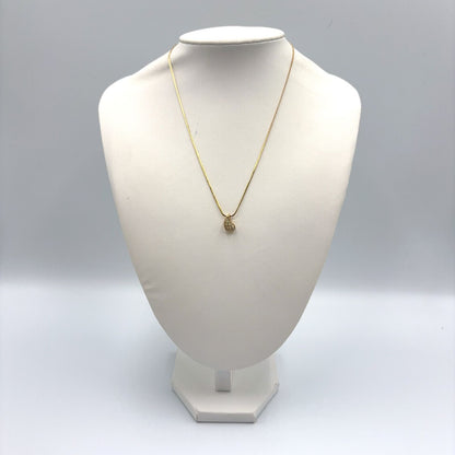 Dior Teardrop Rhinestone Color Stone Clear Gold Necklace — view 9