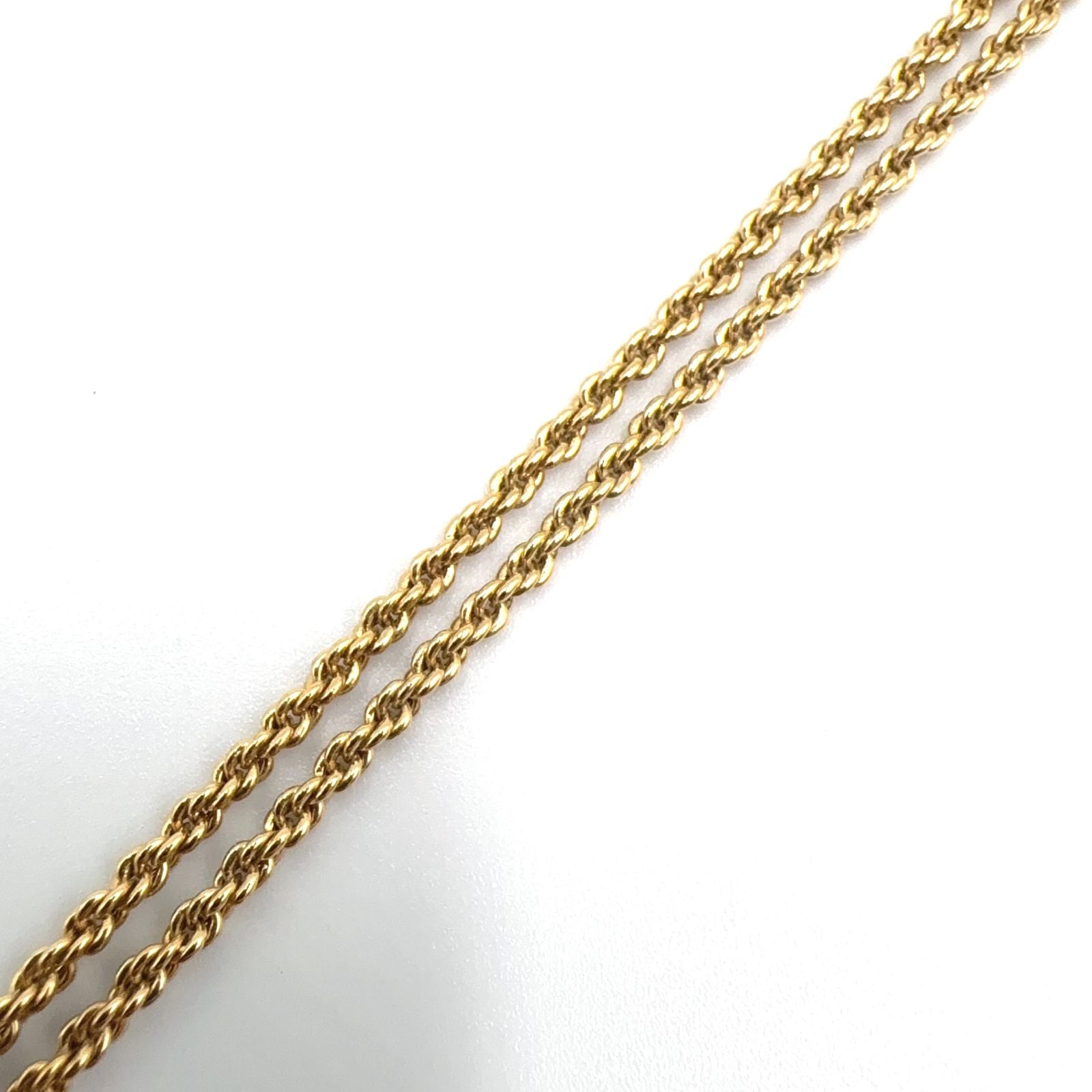 Dior CD Logo Rhinestone Color Stone Clear Gold Necklace — view 6