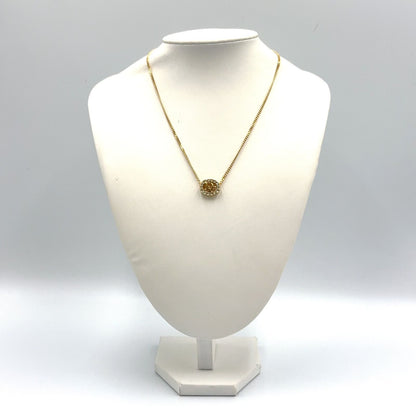 Dior Circle Motif Rhinestone Logo Color Stone Clear Gold Necklace — view 9