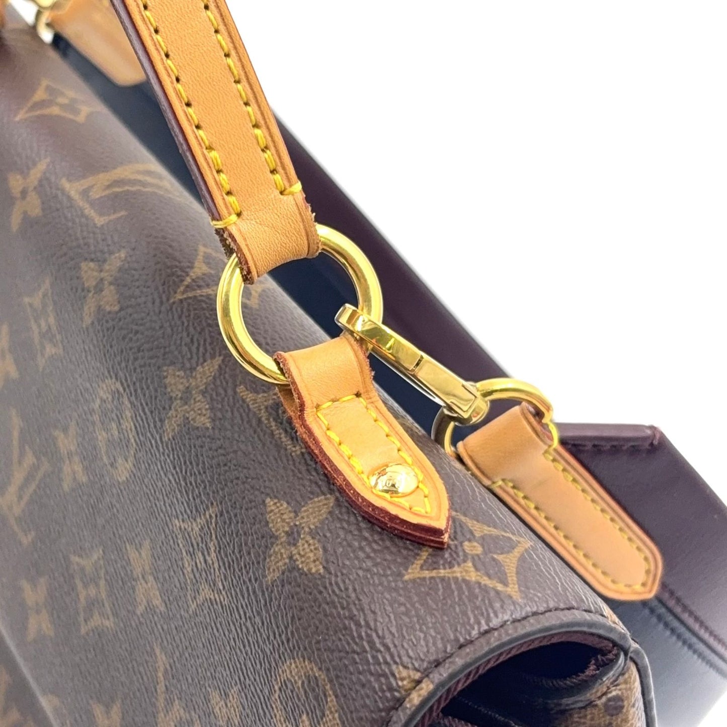 Louis Vuitton Cluny Monogram 2-Way Shoulder Leather Brown Handbag Gold — view 9