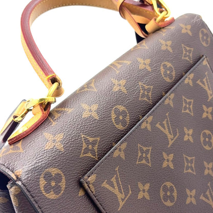 Louis Vuitton Cluny Monogram 2-Way Shoulder Leather Brown Handbag Gold — view 6