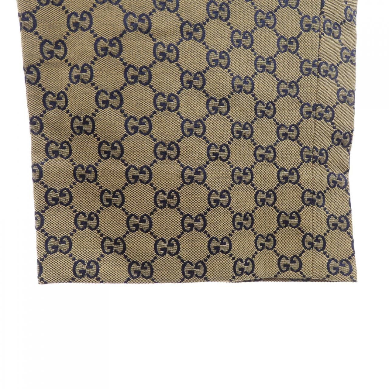 Gucci Leather Interlocking GG Canvas Pants — view 5