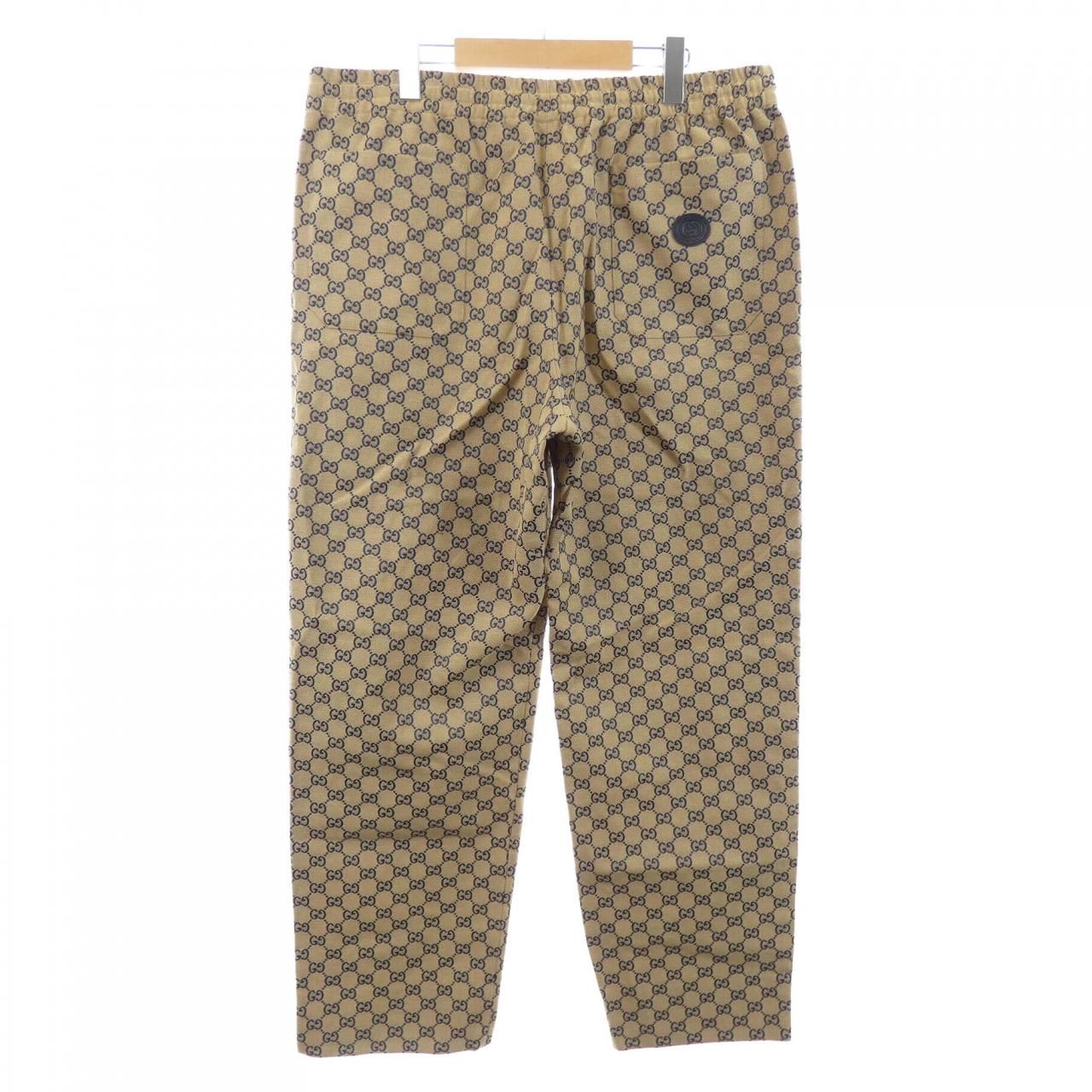 Gucci Leather Interlocking GG Canvas Pants — view 2