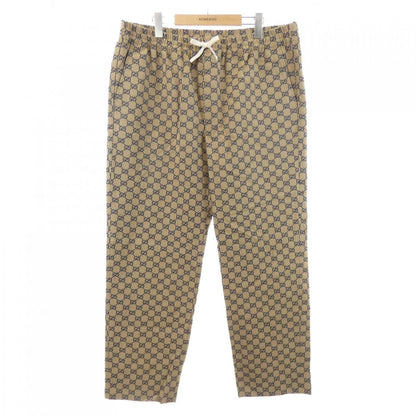 Gucci Leather Interlocking GG Canvas Pants