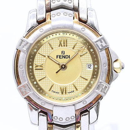 Fendi Quartz Date Gold Dial Watch