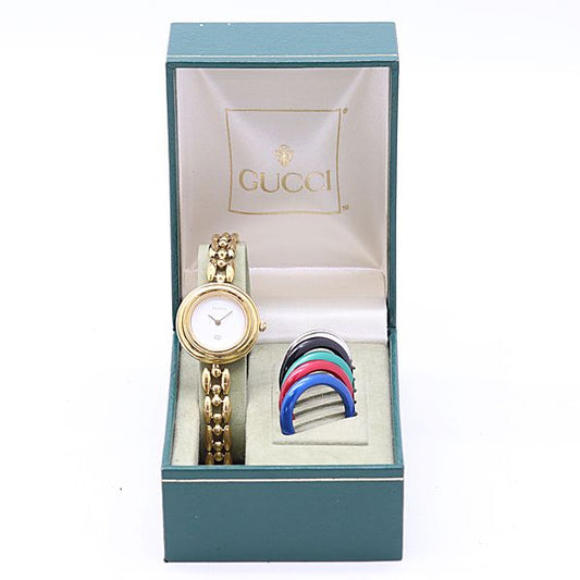 Gucci 11 12 Quartz Change Bezel White Dial Watch
