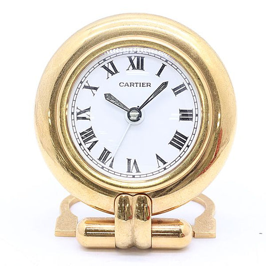 Cartier Travel Clock Quartz White Dial Table