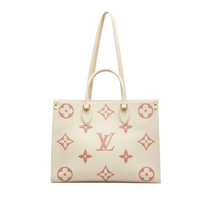 Louis Vuitton Monogram Empreinte On The Go Shoulder Bag Tote 2-Way Cream Rose