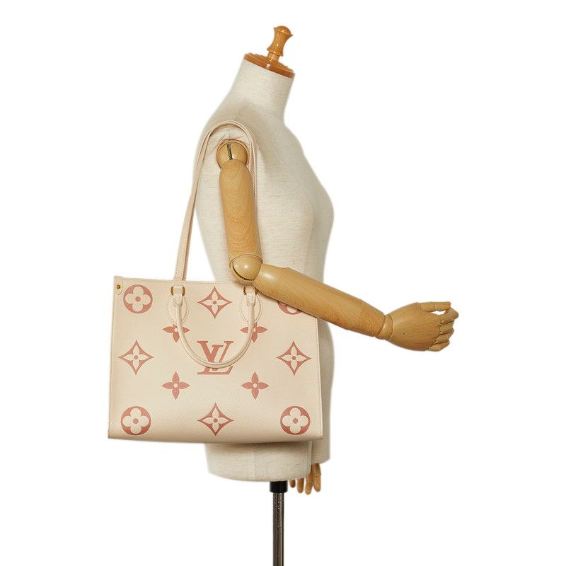 Louis Vuitton Monogram Empreinte On The Go Shoulder Bag Tote 2-Way Cream Rose — view 9