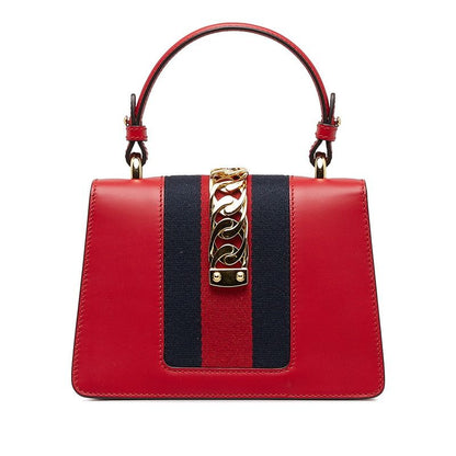 Gucci Sylvie 2-Way Shoulder Bag Red Leather — view 4