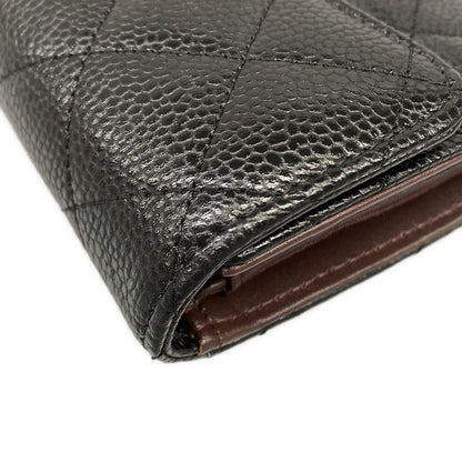 Chanel Trifold Wallet Classic Flap Quilted Black Gold Handbag — view 7