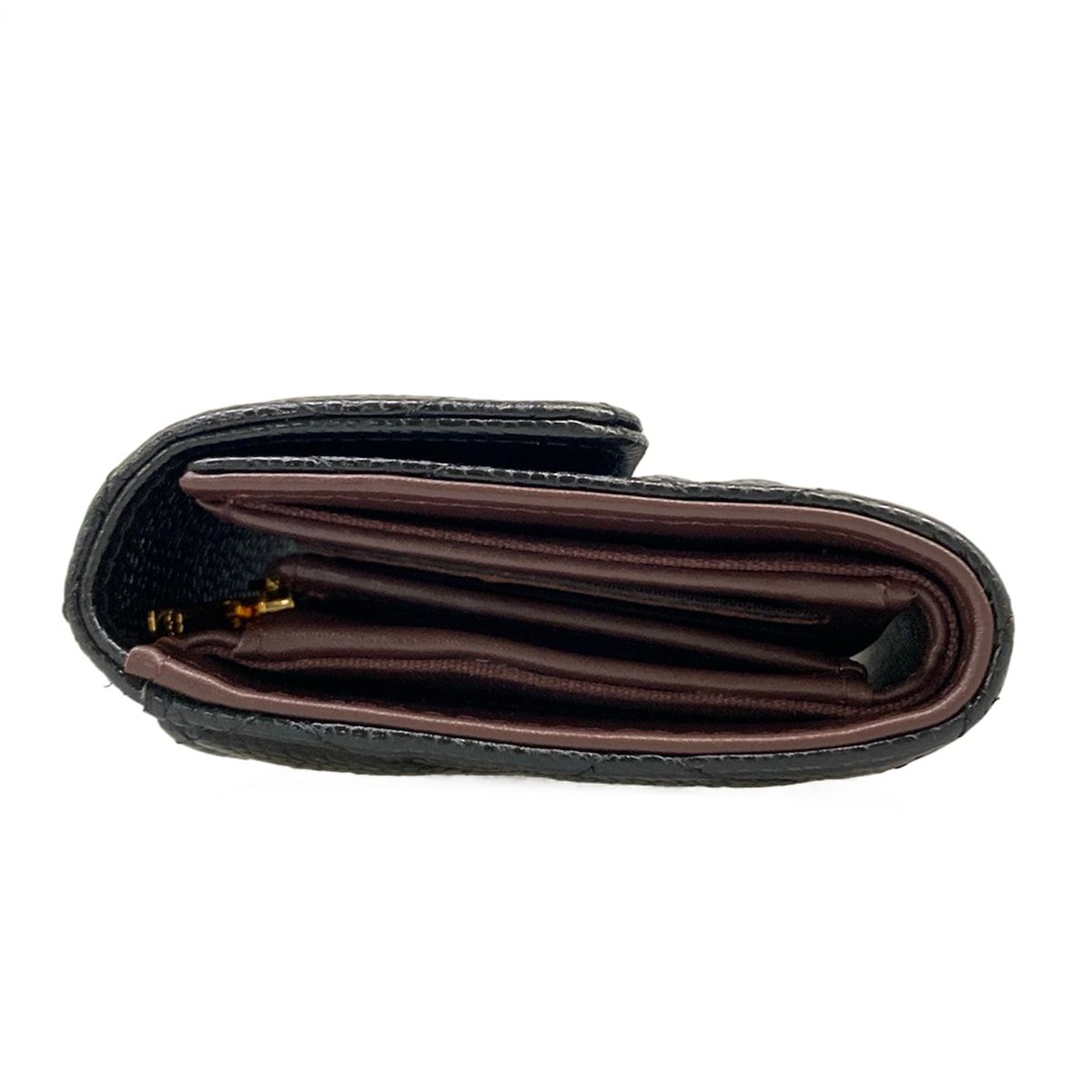Chanel Trifold Wallet Classic Flap Quilted Black Gold Handbag — view 8