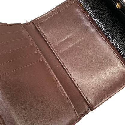 Chanel Trifold Wallet Classic Flap Quilted Black Gold Handbag — view 3