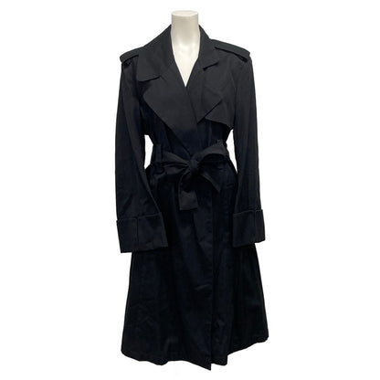 Celine Trench Coat 38 M Black Long Sleeve Winter Cotton