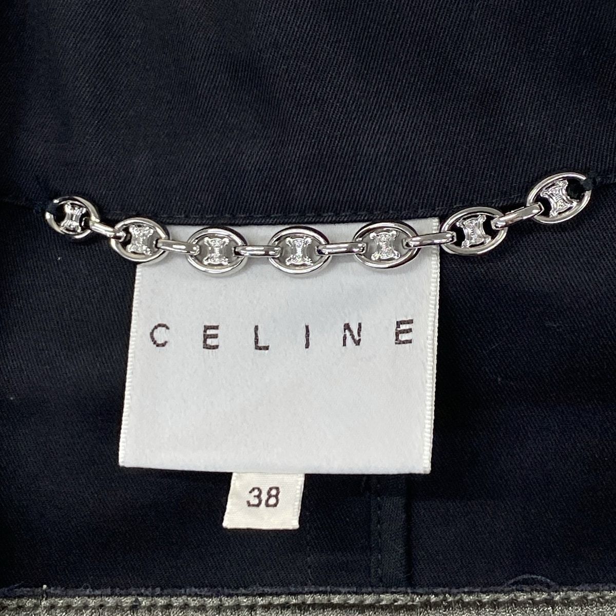 Celine Trench Coat 38 M Black Long Sleeve Winter Cotton — view 3
