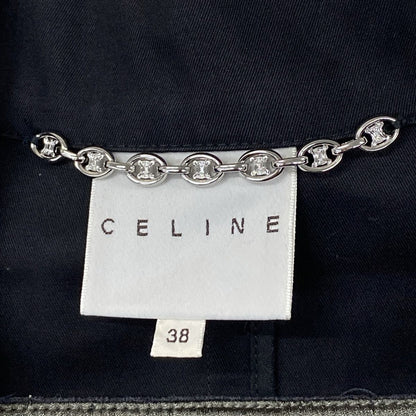 Celine Trench Coat 38 M Black Long Sleeve Winter Cotton — view 3