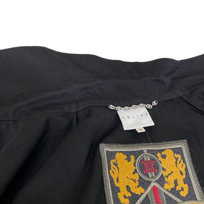 Celine Trench Coat 38 M Black Long Sleeve Winter Cotton