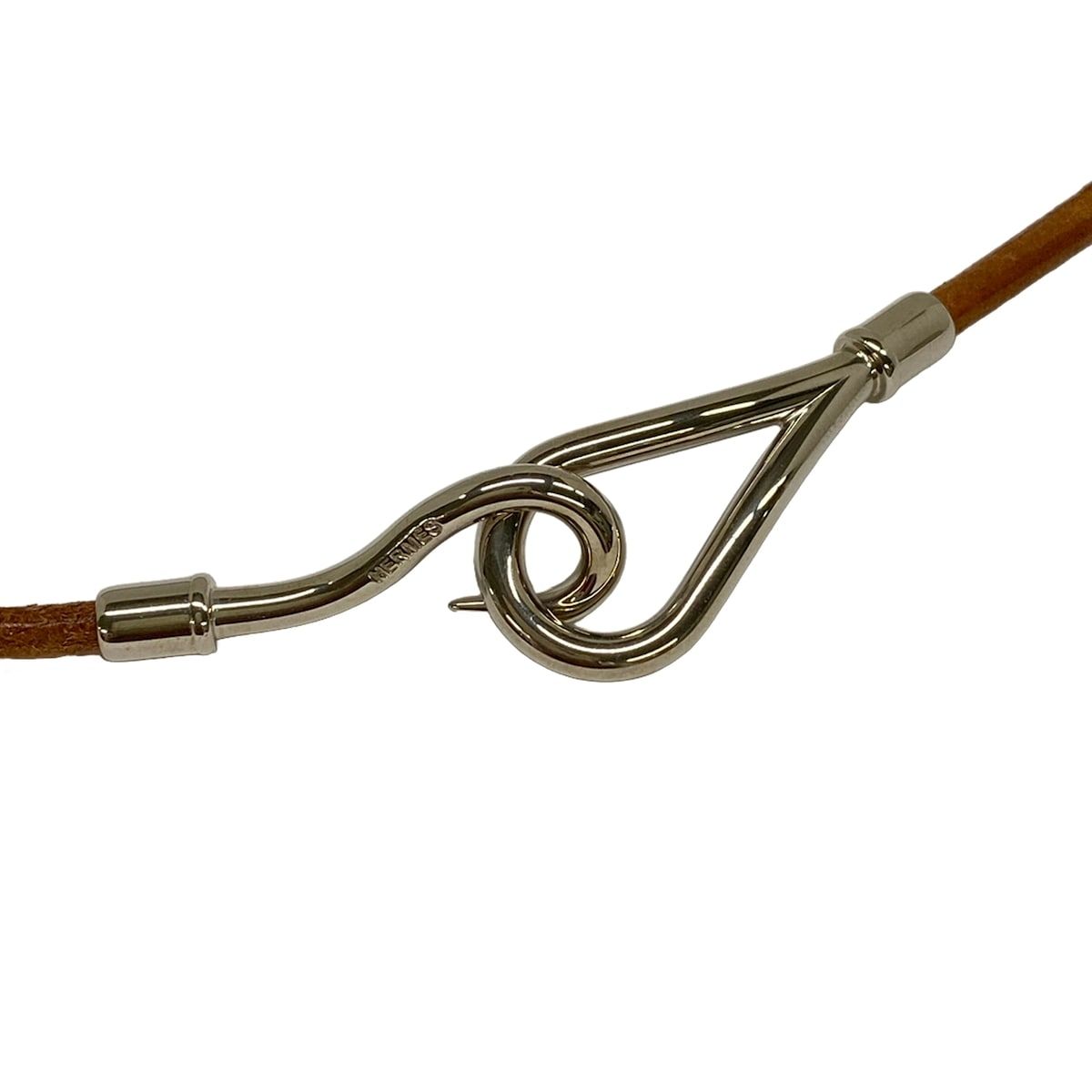 Hermes Bracelet Jumbo Leather Brown Silver Double Strand — view 4