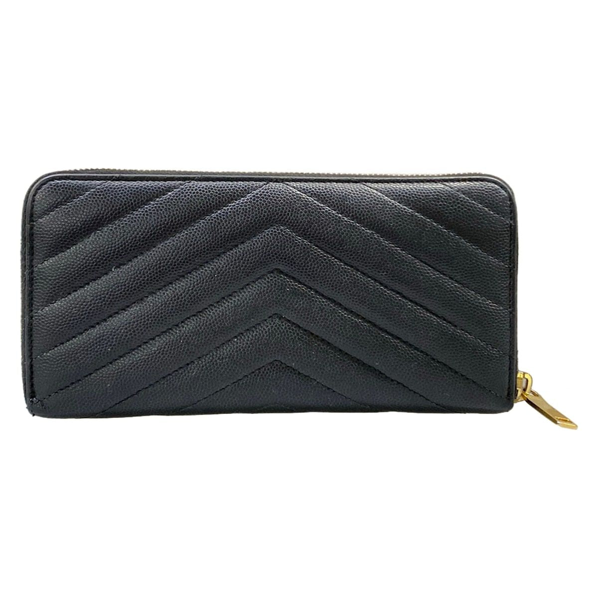 Saint Laurent Paris Wallet Black Zip Around Leather — view 2