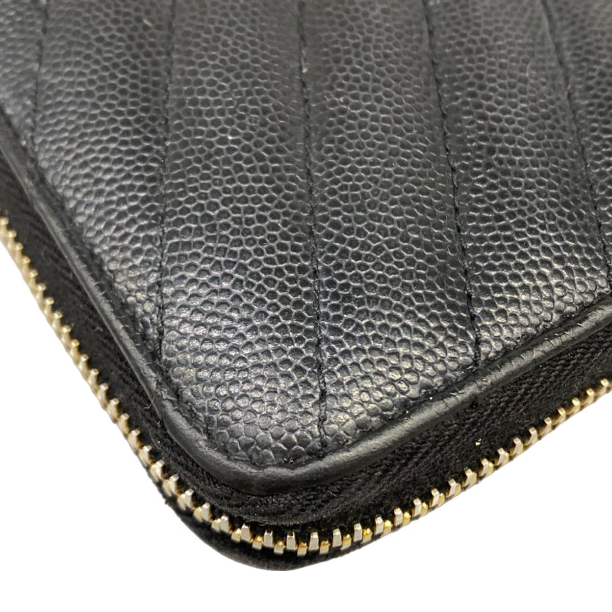 Saint Laurent Paris Wallet Black Zip Around Leather — view 6