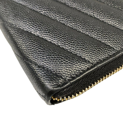 Saint Laurent Paris Wallet Black Zip Around Leather — view 7