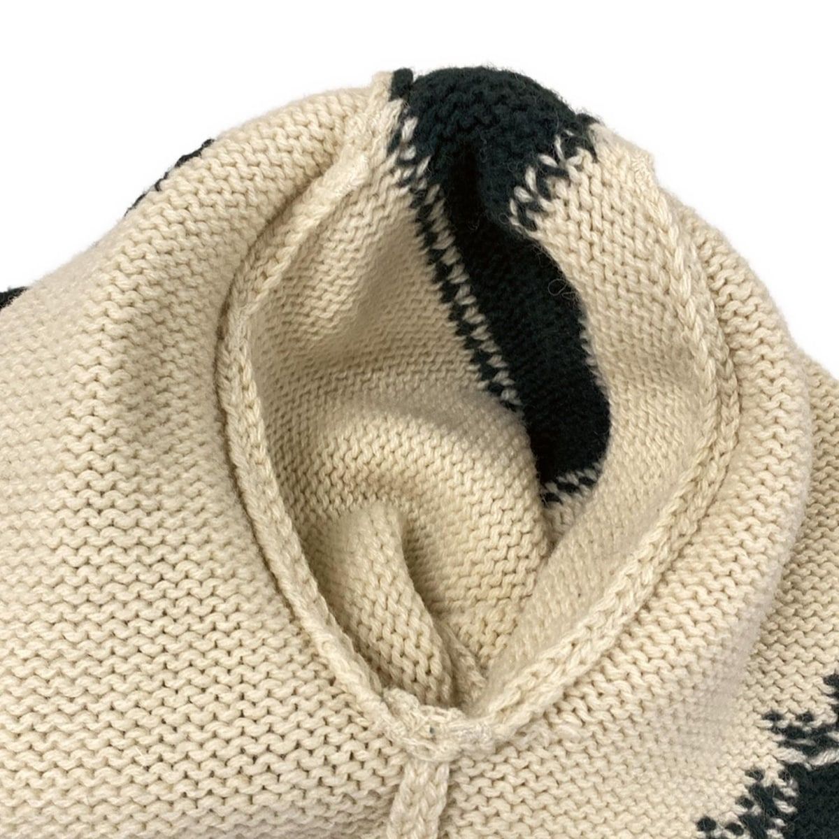 Dior Long Sleeve Sweater I 40 Ivory Dark Green Wool — view 9