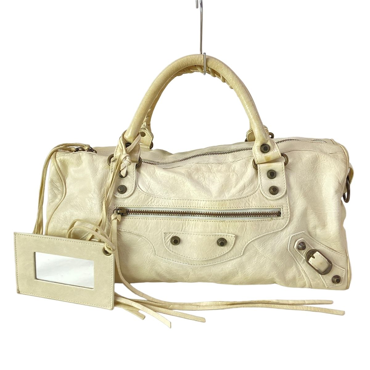 Balenciaga Handbag the Twig Ivory Leather