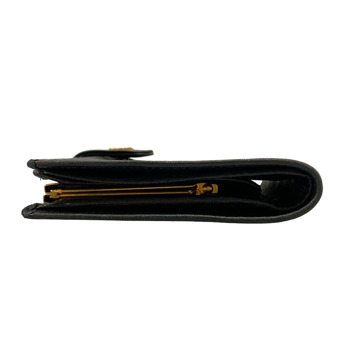 Chanel Wallet Bicolor Black Gold Kiss Lock Lambskin — view 9