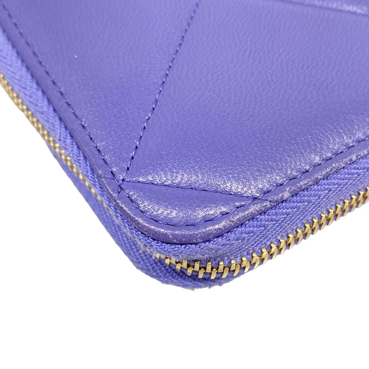 Chanel Wallet 19 Long Zip Purple Zip Around CC Logo Lambskin — view 6