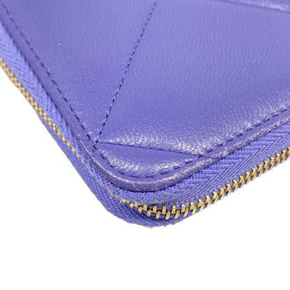 Chanel Wallet 19 Long Zip Purple Zip Around CC Logo Lambskin — view 6