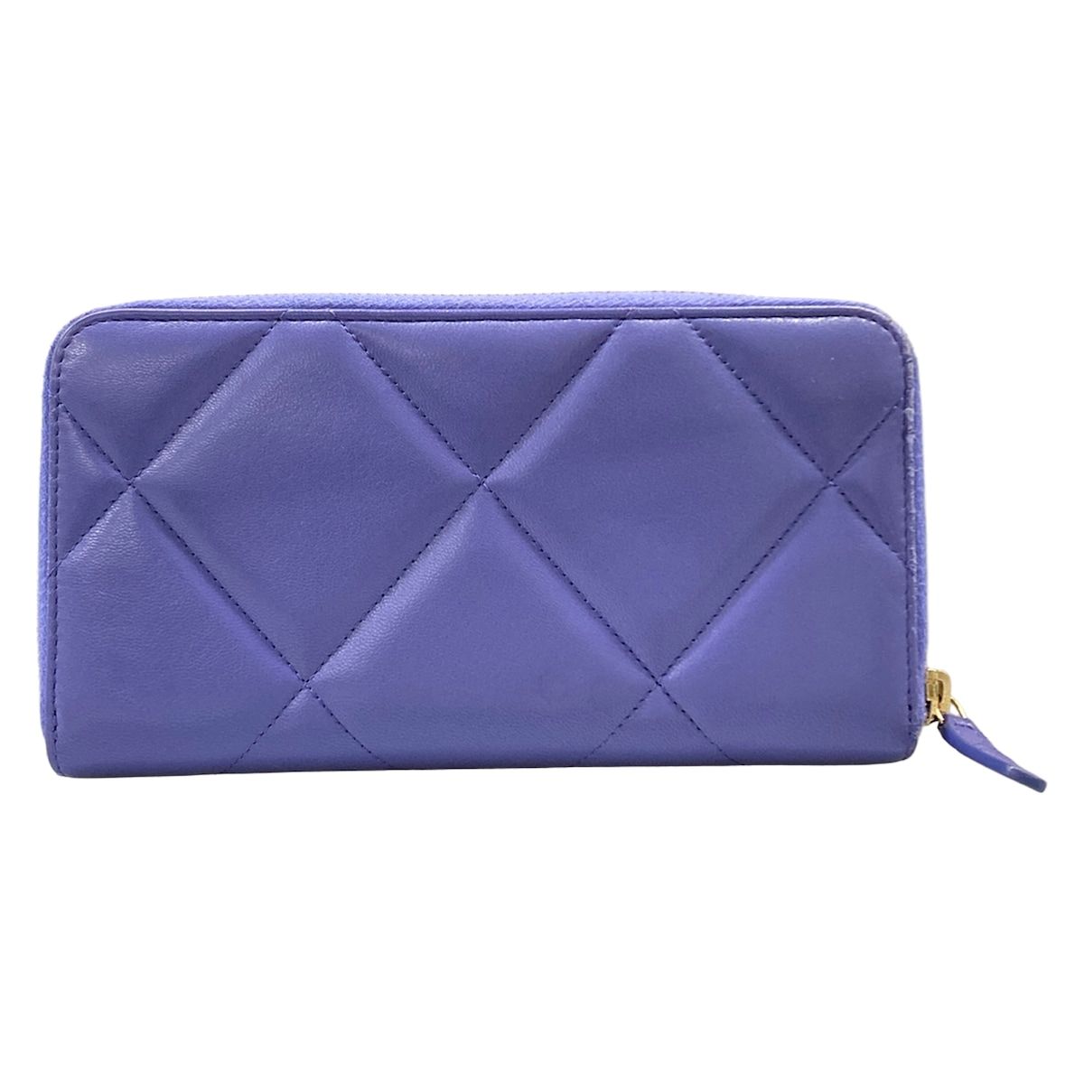 Chanel Wallet 19 Long Zip Purple Zip Around CC Logo Lambskin — view 2