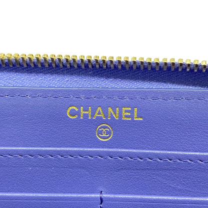 Chanel Wallet 19 Long Zip Purple Zip Around CC Logo Lambskin — view 5