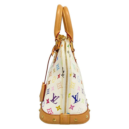 Louis Vuitton Handbag Monogram Multicolor Alma Blanc Leather — view 4