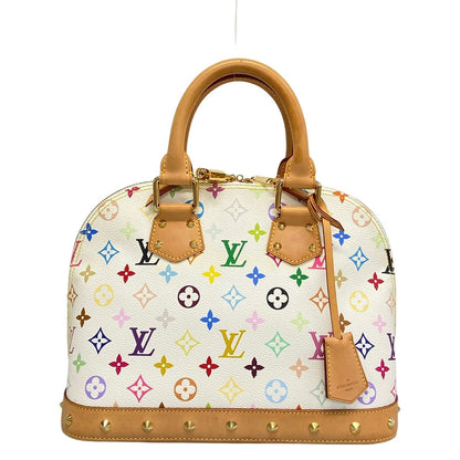 Louis Vuitton Handbag Monogram Multicolor Alma Blanc Leather